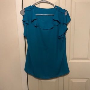 Teal ruffle top
